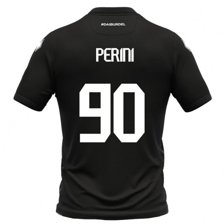 גברים Giovanni Perini #90 שחור לבן הרחק ג'רזי 2025/26 חולצה קצרה