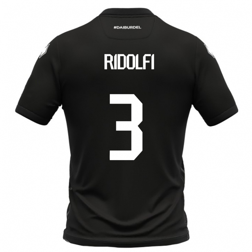 גברים מטיה רידולפי #3 שחור לבן הרחק ג'רזי 2025/26 חולצה קצרה