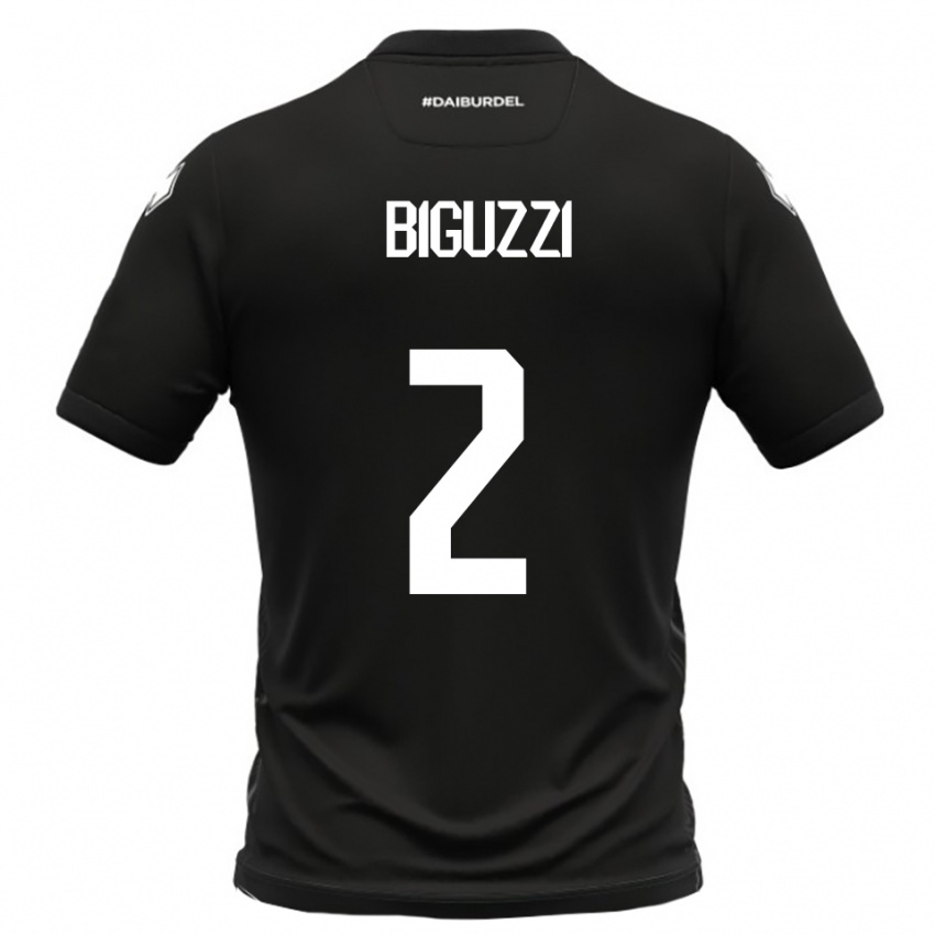 גברים ריקרדו ביגוצי #2 שחור לבן הרחק ג'רזי 2025/26 חולצה קצרה