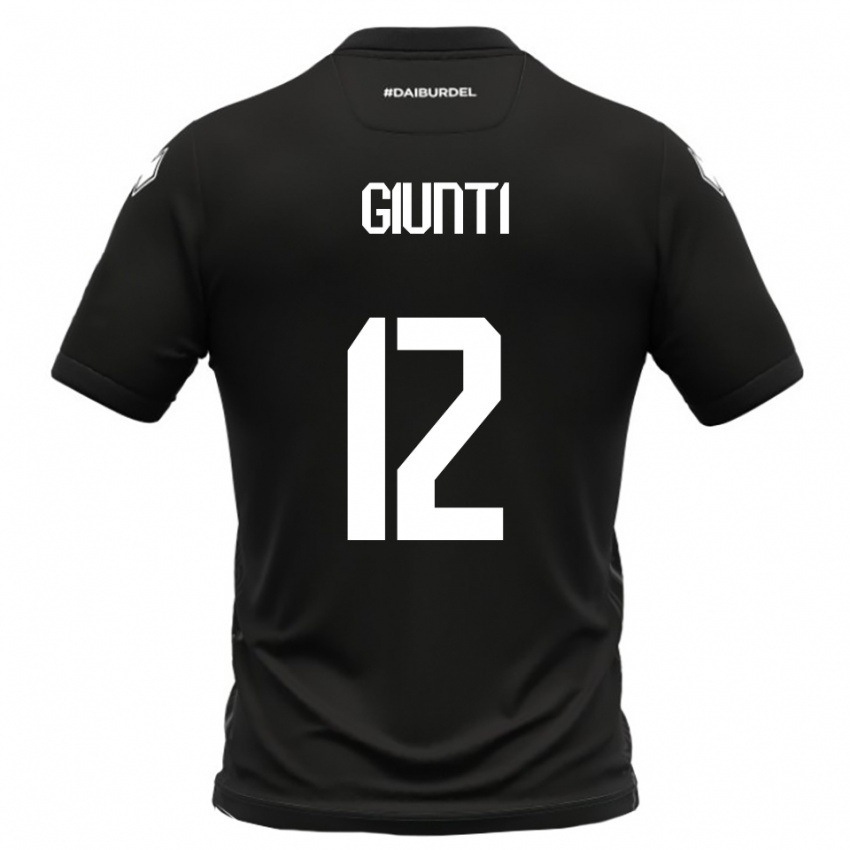 גברים Alessandro Giunti #12 שחור לבן הרחק ג'רזי 2025/26 חולצה קצרה