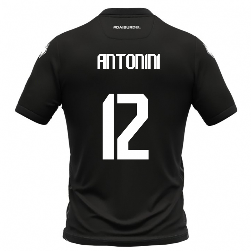 גברים Francesco Antonini #12 שחור לבן הרחק ג'רזי 2025/26 חולצה קצרה