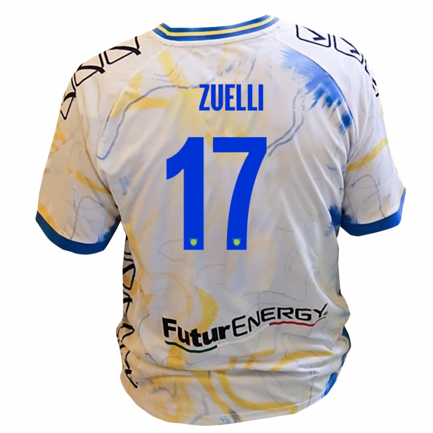 גברים אמנואלה זואלי #17 לבן צהוב כחול הרחק ג'רזי 2025/26 חולצה קצרה