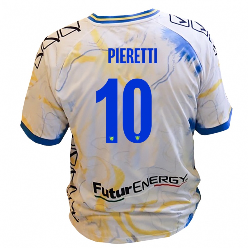 גברים Niccolò Pieretti #10 לבן צהוב כחול הרחק ג'רזי 2025/26 חולצה קצרה