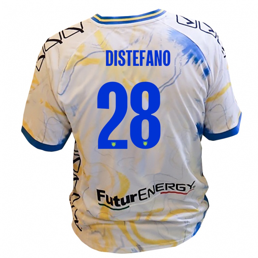 גברים פיליפו דיסטפאנו #28 לבן צהוב כחול הרחק ג'רזי 2025/26 חולצה קצרה