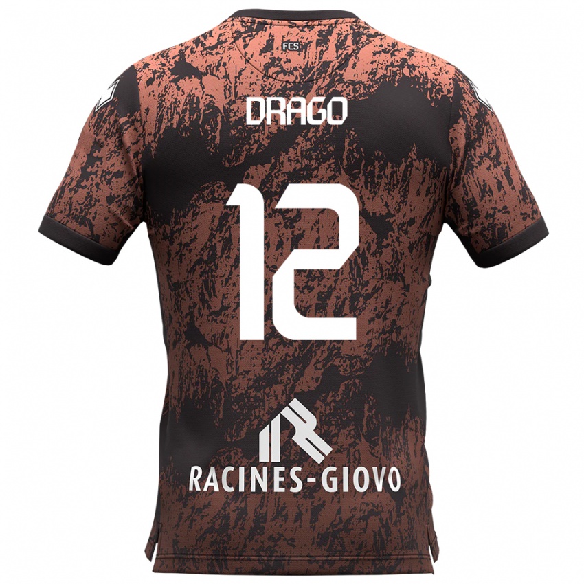 גברים Giacomo Drago #12 חום שחור הרחק ג'רזי 2025/26 חולצה קצרה