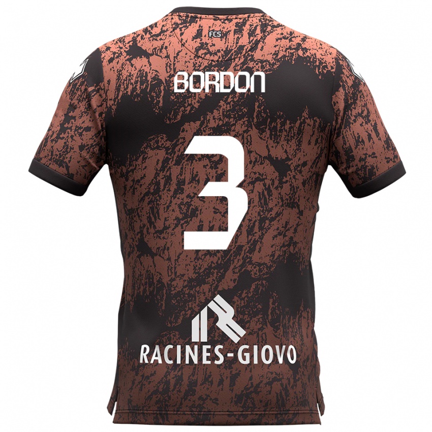 גברים פיליפה בורדון #3 חום שחור הרחק ג'רזי 2025/26 חולצה קצרה