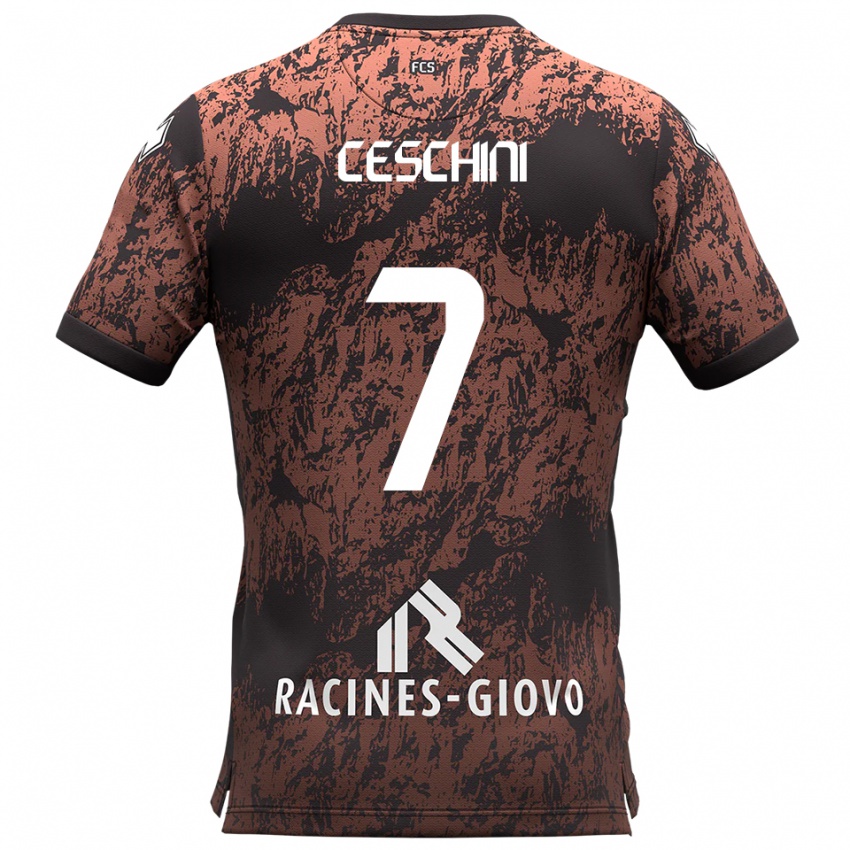 גברים ניקולו קסצ'יני #7 חום שחור הרחק ג'רזי 2025/26 חולצה קצרה