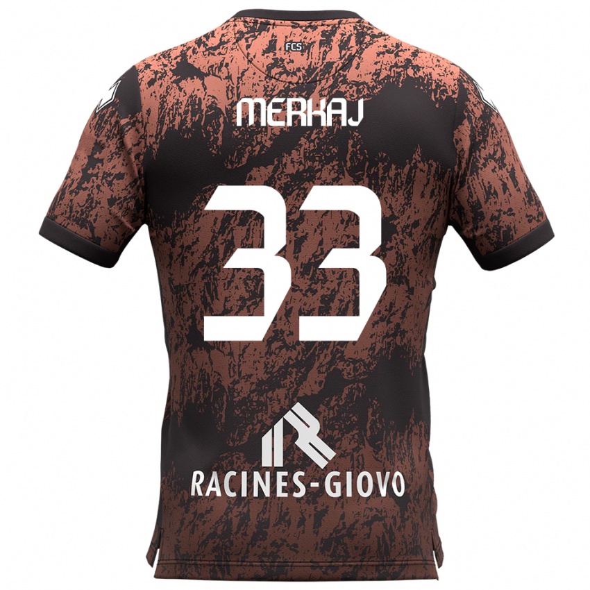 גברים סילביו מרקאי #33 חום שחור הרחק ג'רזי 2025/26 חולצה קצרה
