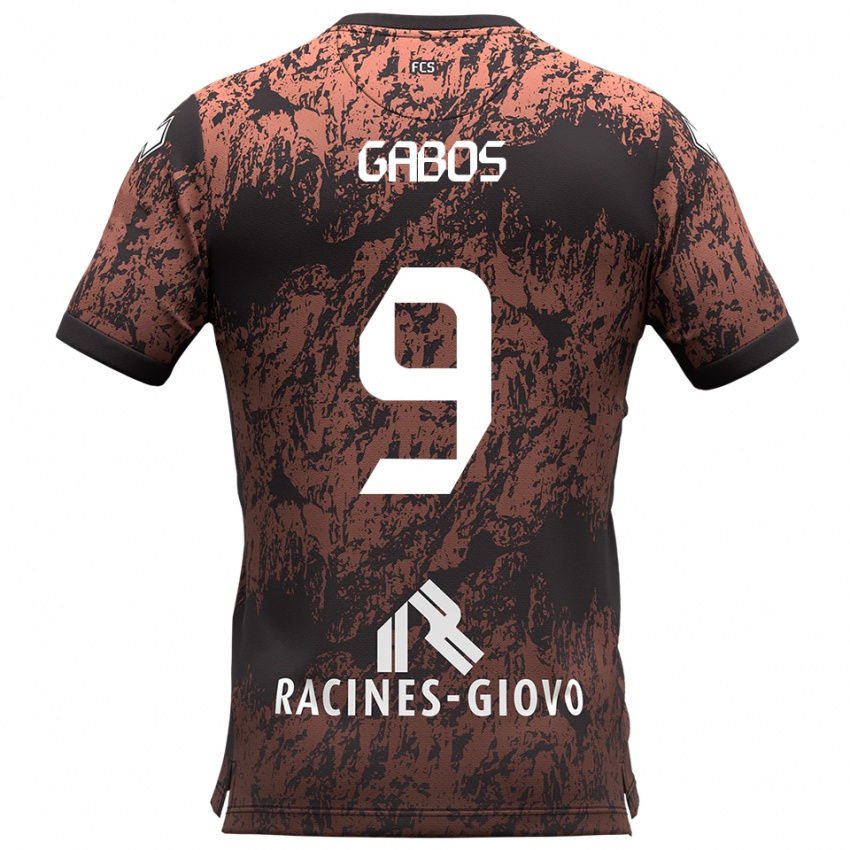 גברים ריקי גאבוס #9 חום שחור הרחק ג'רזי 2025/26 חולצה קצרה