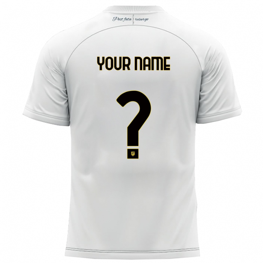 גברים השם שלך #0 לבן צהוב הרחק ג'רזי 2025/26 חולצה קצרה