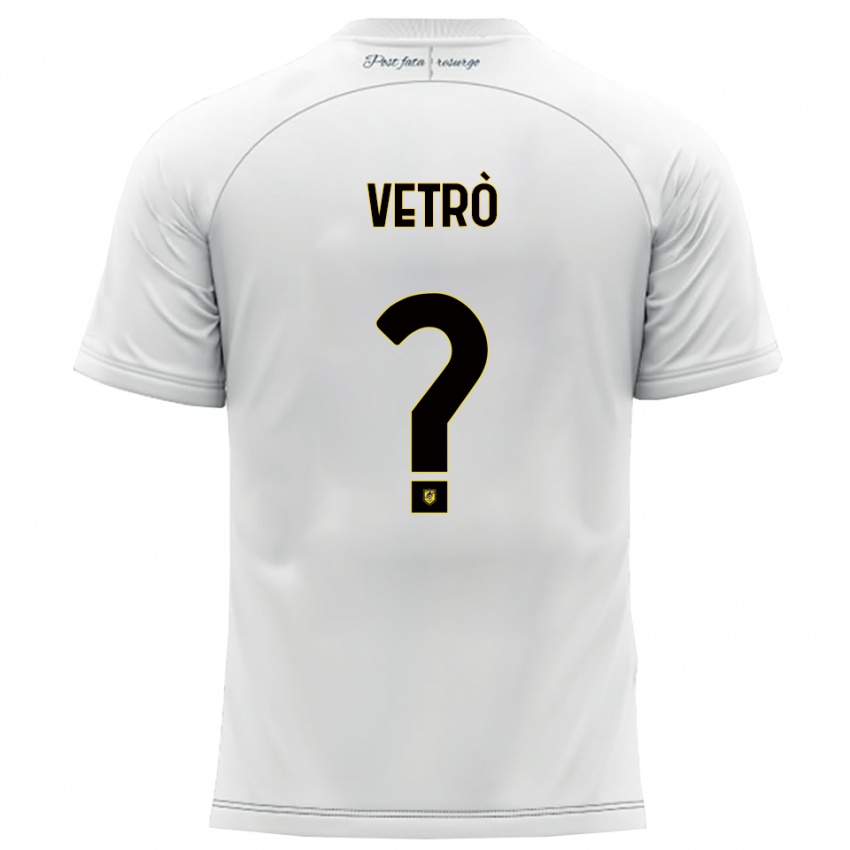 גברים Antonio Vetrò #0 לבן צהוב הרחק ג'רזי 2025/26 חולצה קצרה