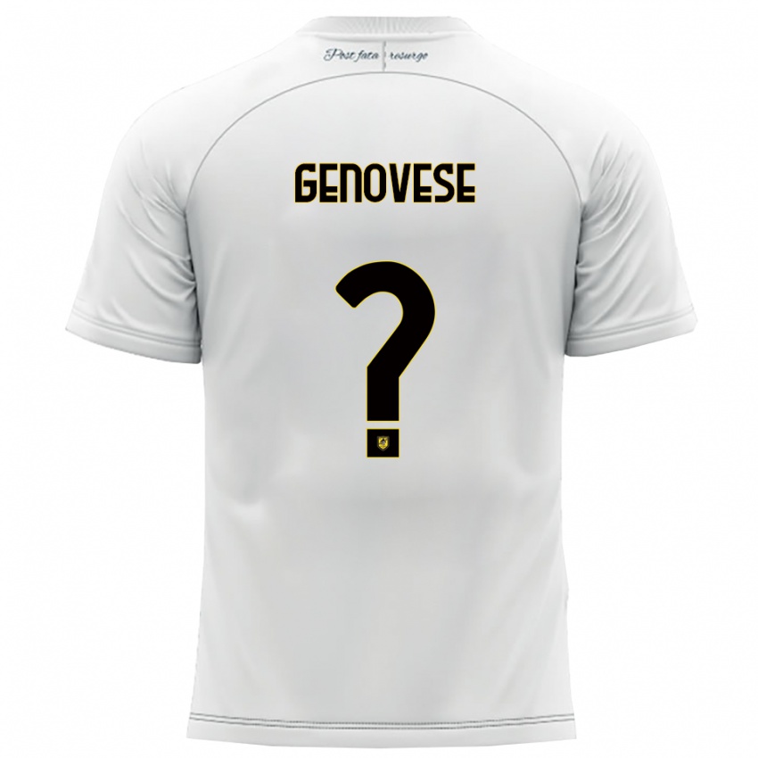 גברים Mattia Genovese #0 לבן צהוב הרחק ג'רזי 2025/26 חולצה קצרה