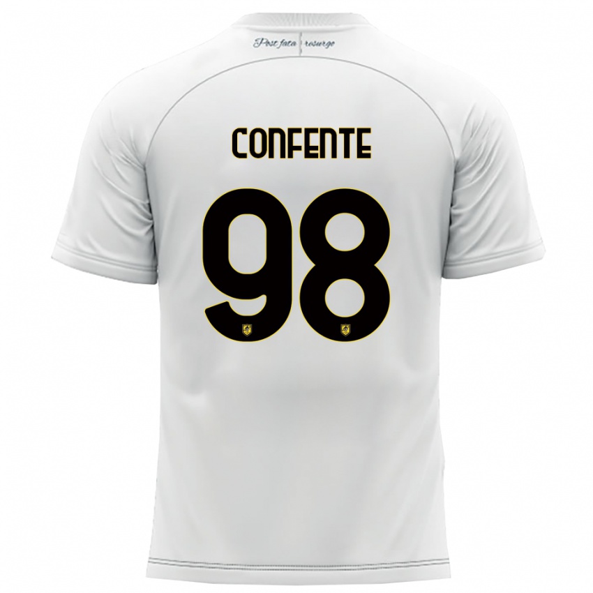 גברים Alessandro Confente #98 לבן צהוב הרחק ג'רזי 2025/26 חולצה קצרה