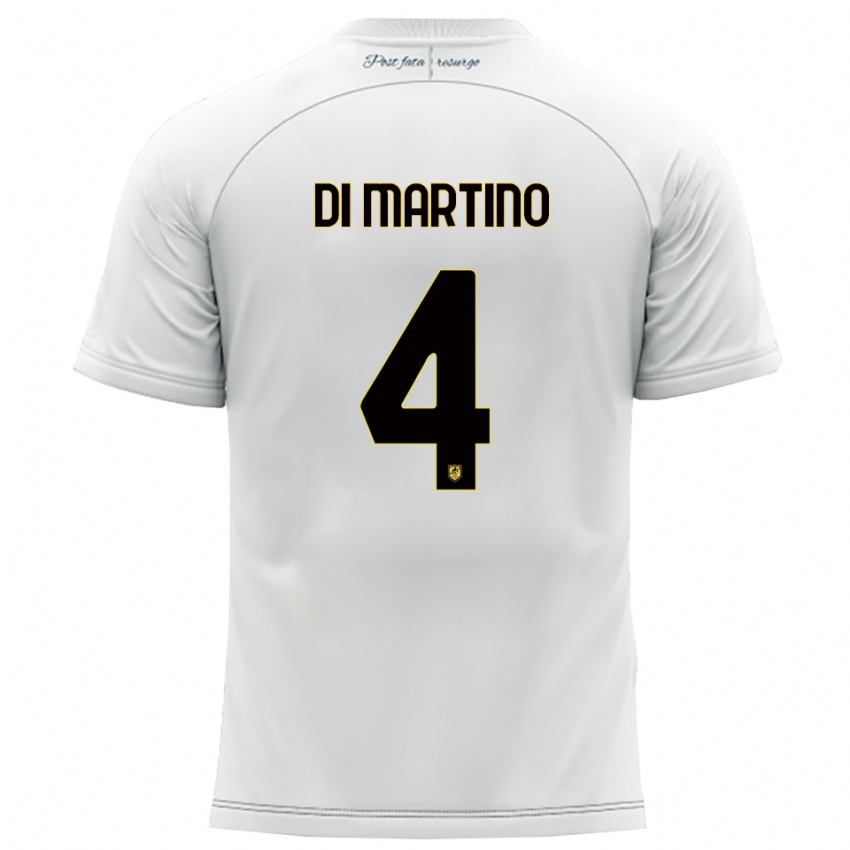 גברים מטיה די מרטינו #4 לבן צהוב הרחק ג'רזי 2025/26 חולצה קצרה