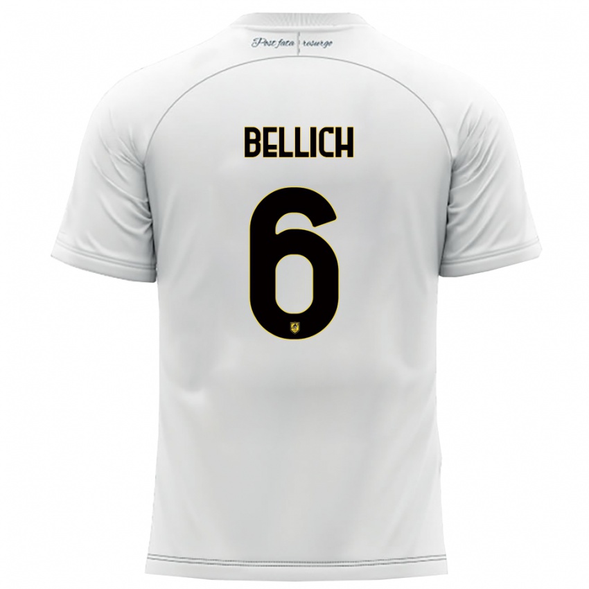 גברים מרקו בליץ' #6 לבן צהוב הרחק ג'רזי 2025/26 חולצה קצרה