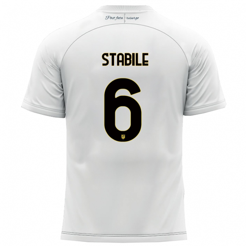 גברים ג׳יאקומו סטאבילה #6 לבן צהוב הרחק ג'רזי 2025/26 חולצה קצרה