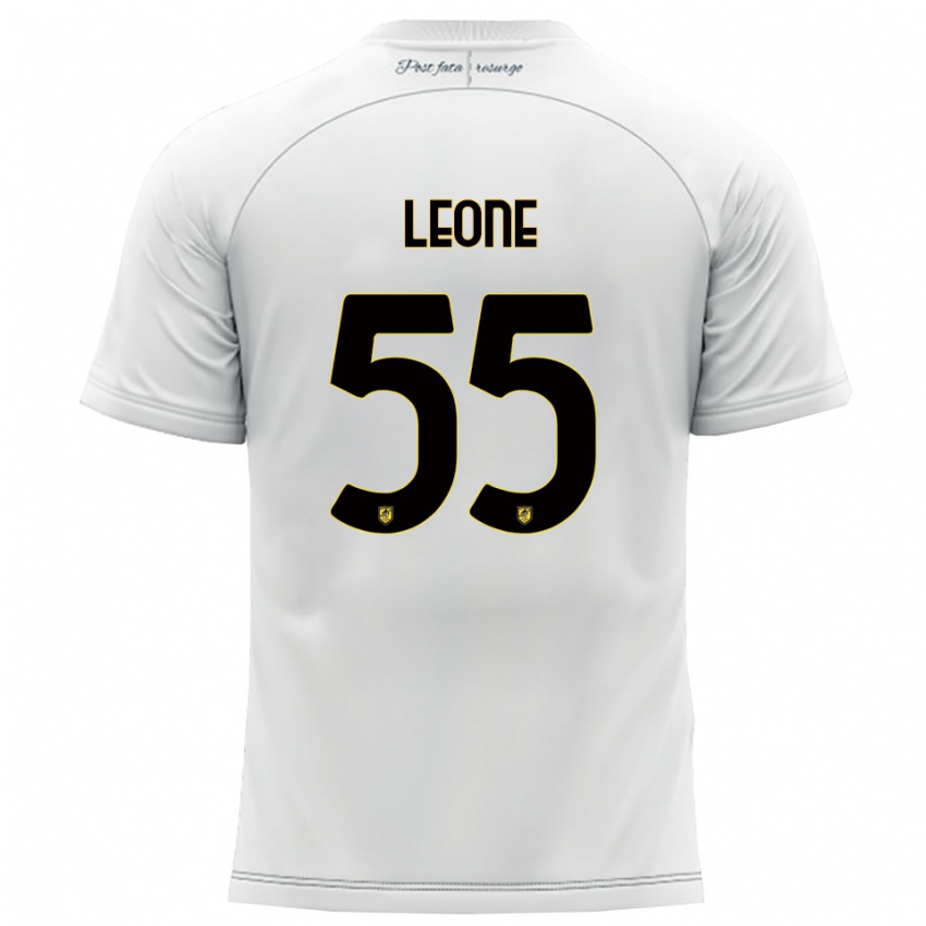 גברים ג'וזפה לאונה #55 לבן צהוב הרחק ג'רזי 2025/26 חולצה קצרה