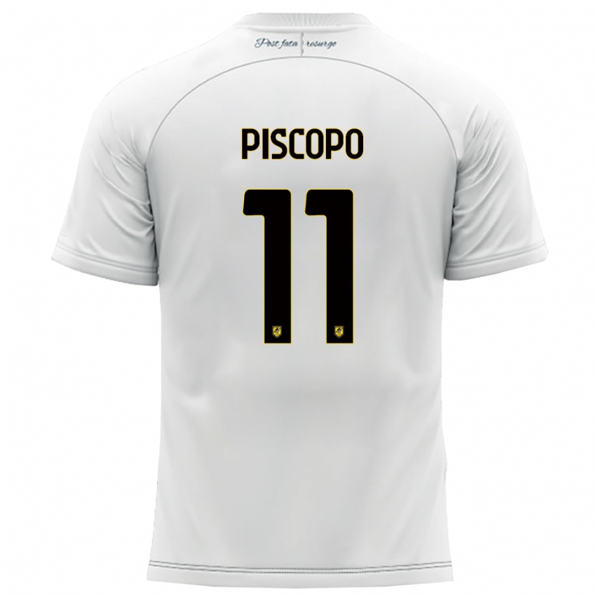 גברים קווין פיסקופו #11 לבן צהוב הרחק ג'רזי 2025/26 חולצה קצרה