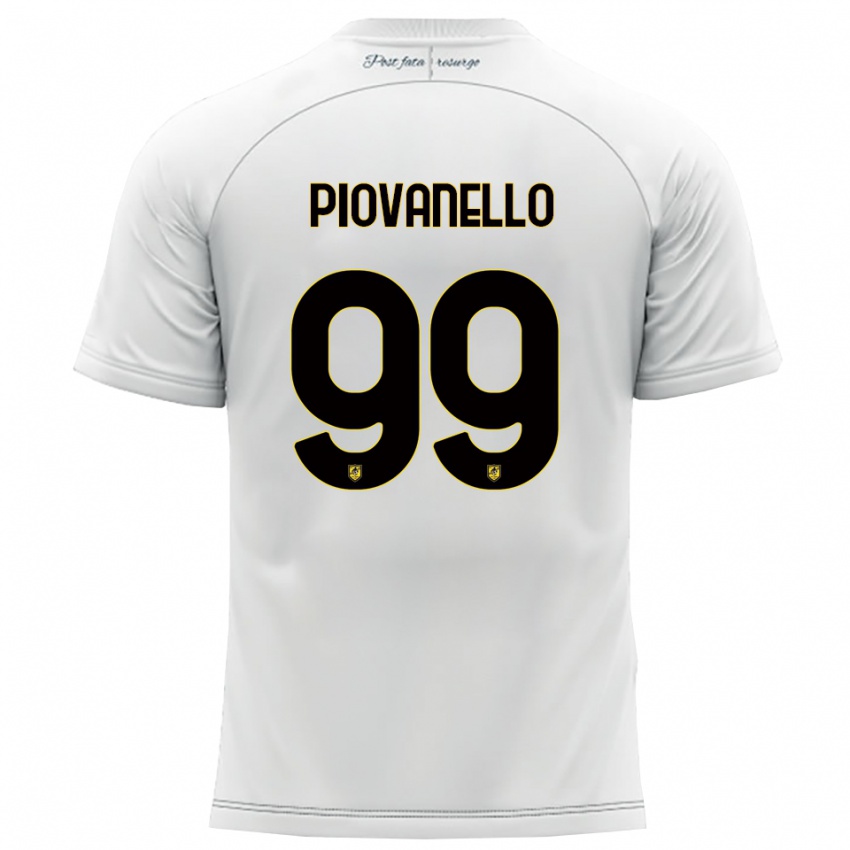 גברים Enrico Piovanello #99 לבן צהוב הרחק ג'רזי 2025/26 חולצה קצרה