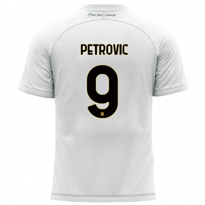 גברים טומי פטרוביץ׳ #9 לבן צהוב הרחק ג'רזי 2025/26 חולצה קצרה