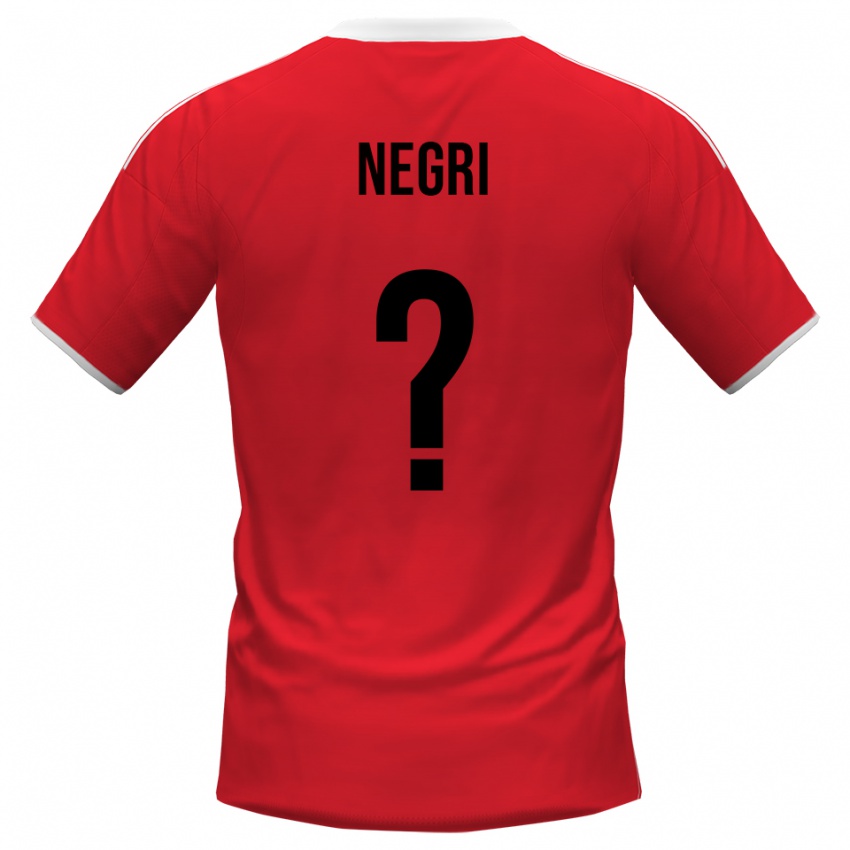 גברים Filippo Negri #0 אדום לבן הרחק ג'רזי 2025/26 חולצה קצרה