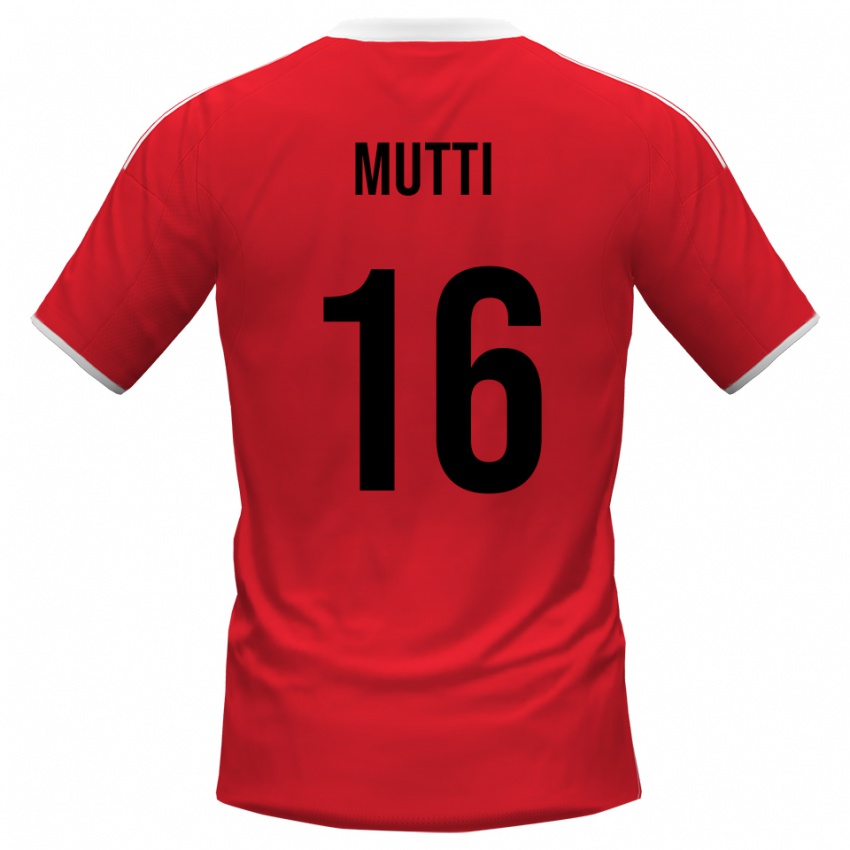 גברים Matteo Mutti #16 אדום לבן הרחק ג'רזי 2025/26 חולצה קצרה