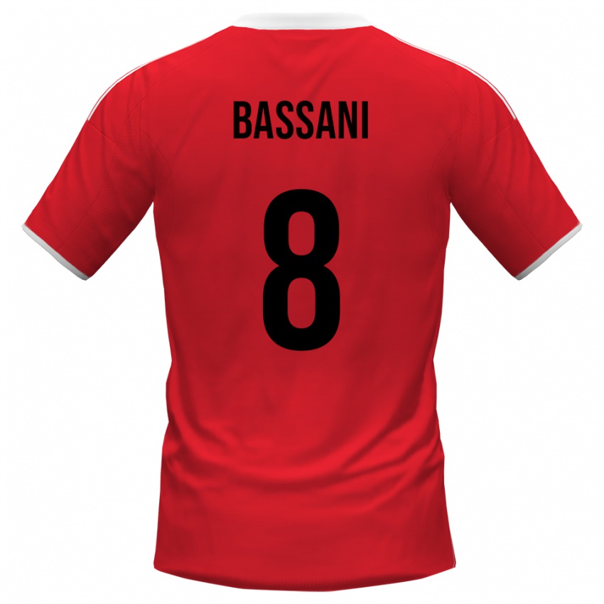 גברים ניקולו באסאני #8 אדום לבן הרחק ג'רזי 2025/26 חולצה קצרה