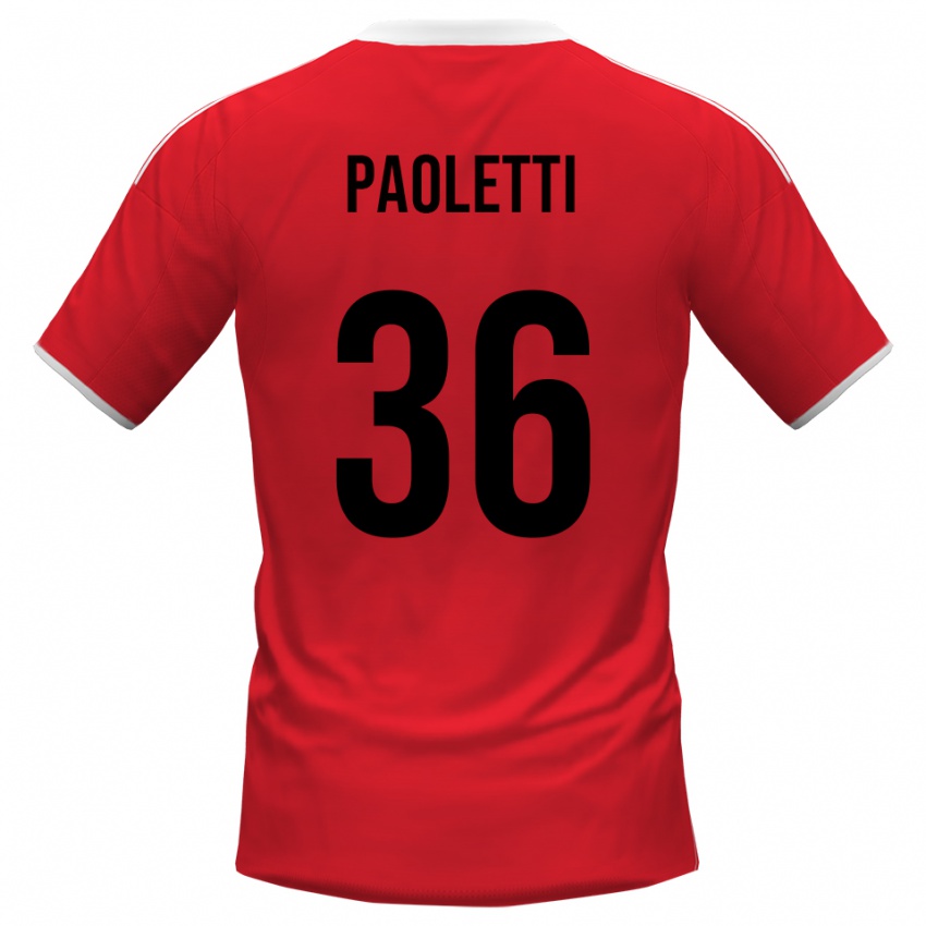 גברים פלאביו פאולטי #36 אדום לבן הרחק ג'רזי 2025/26 חולצה קצרה