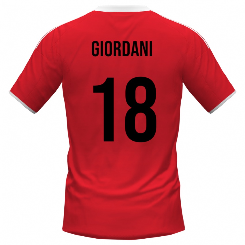 גברים Andrea Giordani #18 אדום לבן הרחק ג'רזי 2025/26 חולצה קצרה