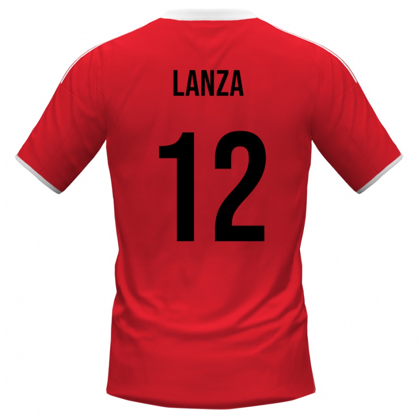 גברים Cesare Lanza #12 אדום לבן הרחק ג'רזי 2025/26 חולצה קצרה