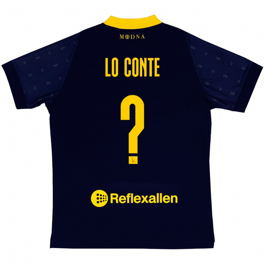 גברים Christian Lo Conte #0 כחול נייבי צהוב הרחק ג'רזי 2025/26 חולצה קצרה