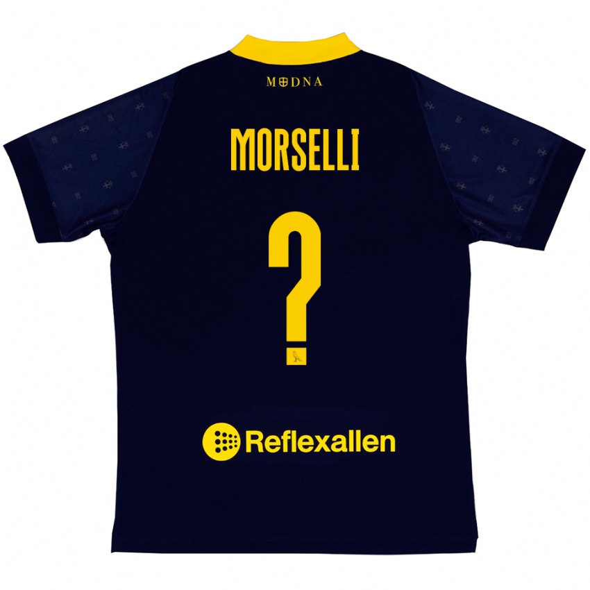 גברים Gabriele Morselli #0 כחול נייבי צהוב הרחק ג'רזי 2025/26 חולצה קצרה