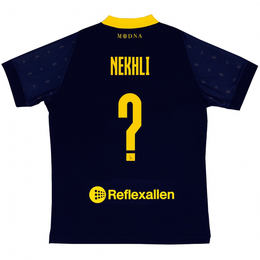גברים Adam Nekhli #0 כחול נייבי צהוב הרחק ג'רזי 2025/26 חולצה קצרה