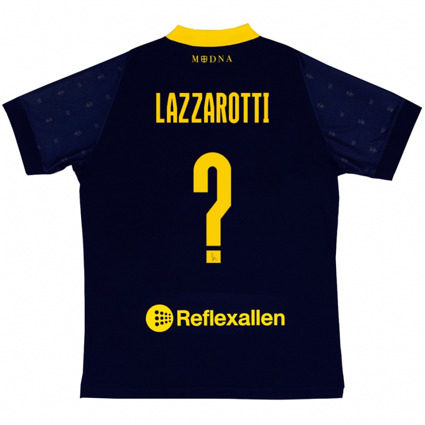 גברים Pietro Lazzarotti #0 כחול נייבי צהוב הרחק ג'רזי 2025/26 חולצה קצרה