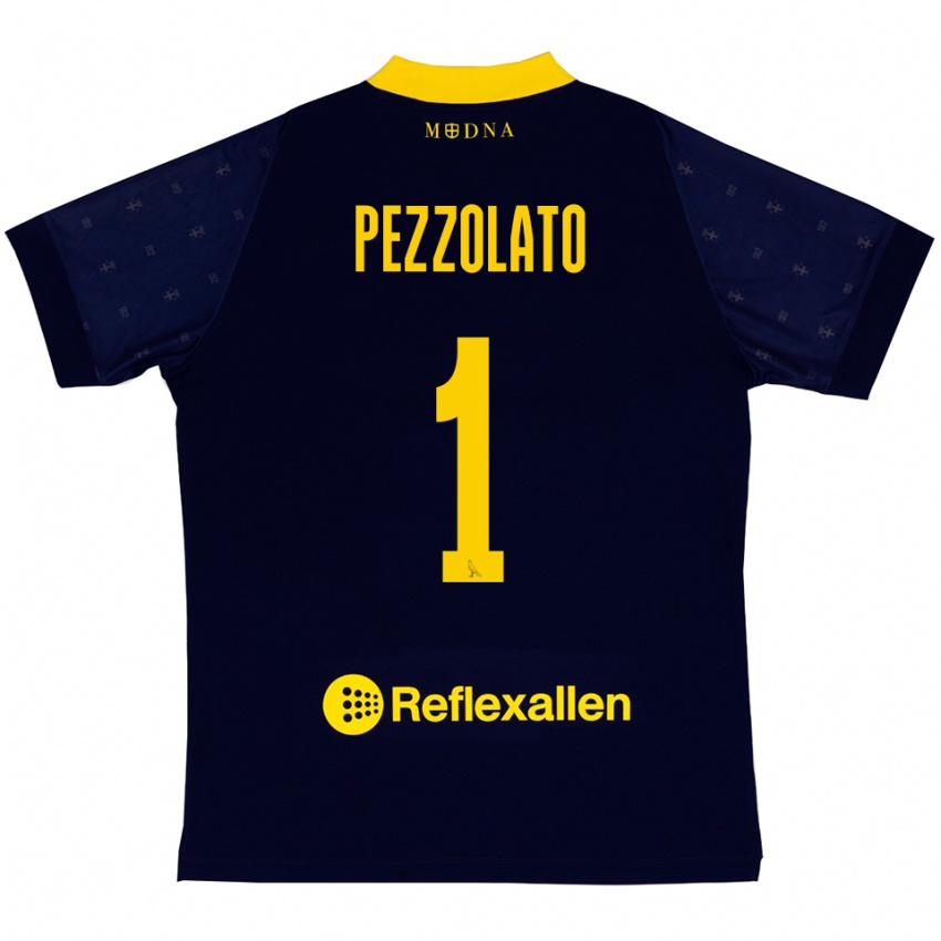 גברים Michele Pezzolato #1 כחול נייבי צהוב הרחק ג'רזי 2025/26 חולצה קצרה