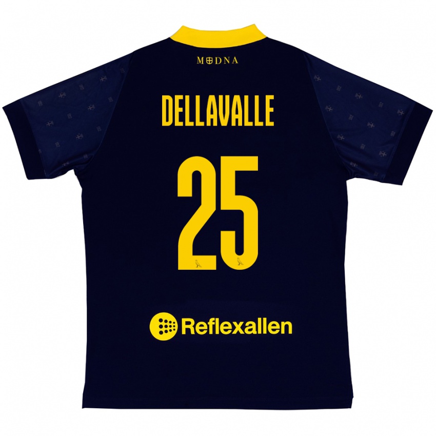 גברים אלסנדרו דלאוואלה #25 כחול נייבי צהוב הרחק ג'רזי 2025/26 חולצה קצרה