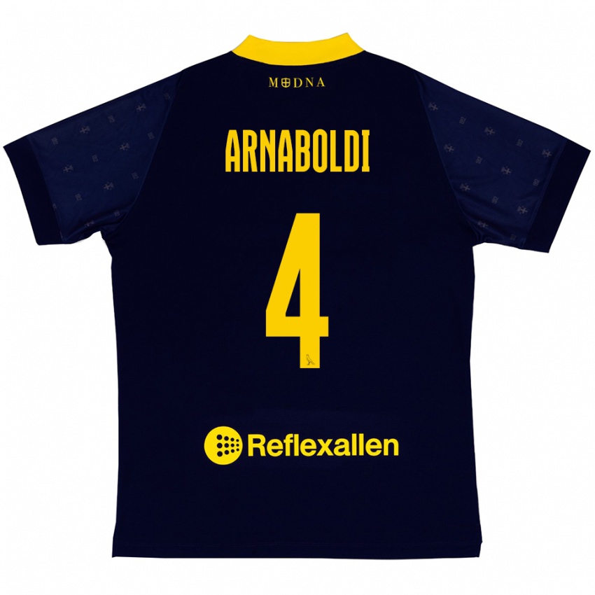 גברים Pietro Arnaboldi #4 כחול נייבי צהוב הרחק ג'רזי 2025/26 חולצה קצרה