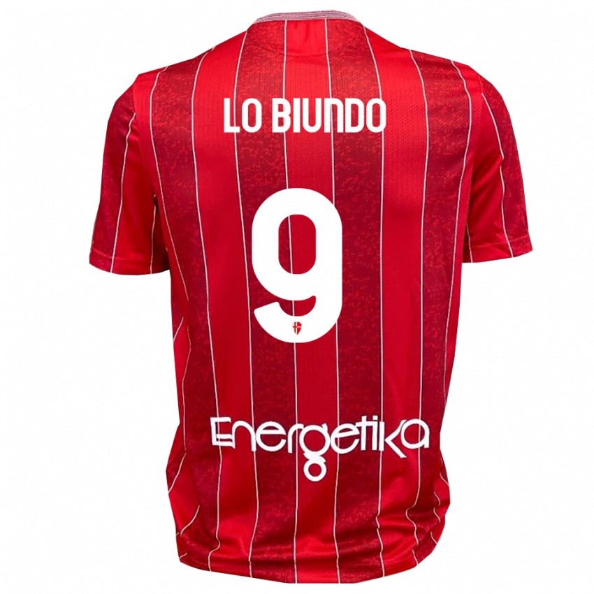 גברים Emiliano Lo Biundo #9 אדום לבן הרחק ג'רזי 2025/26 חולצה קצרה