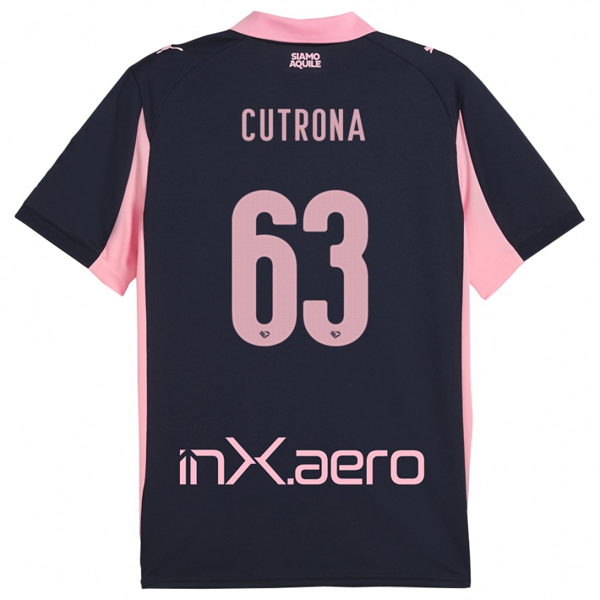 גברים Francesco Cutrona #63 כחול נייבי ורוד הרחק ג'רזי 2025/26 חולצה קצרה