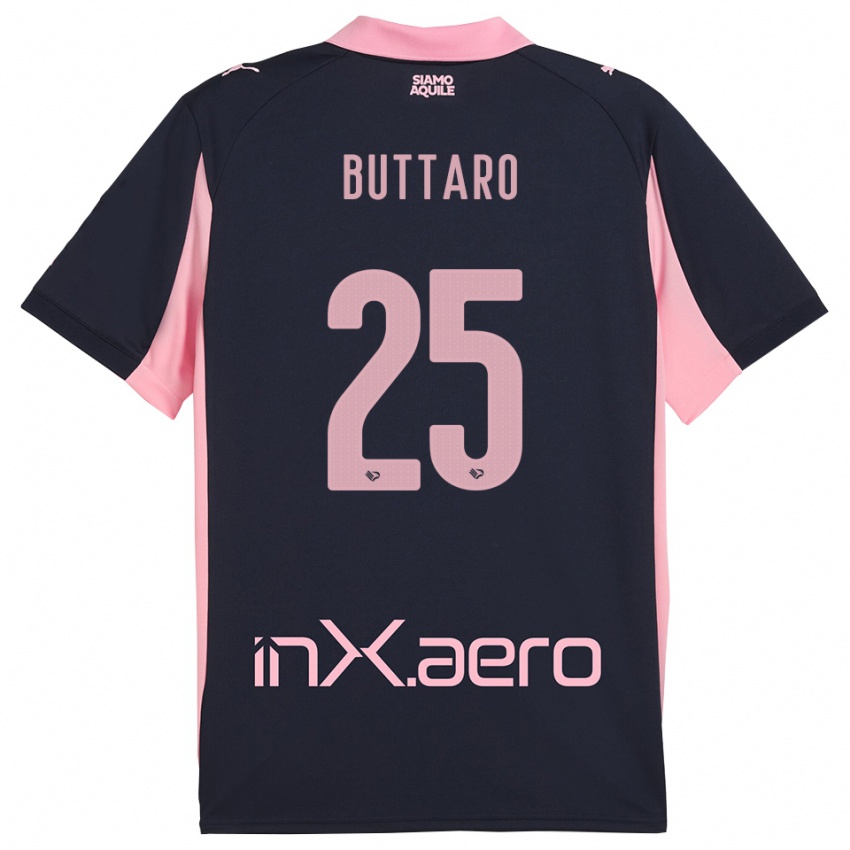 גברים אלסיו בוטארו #25 כחול נייבי ורוד הרחק ג'רזי 2025/26 חולצה קצרה