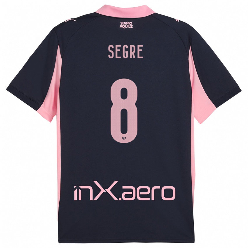 גברים יאקופו סגרא #8 כחול נייבי ורוד הרחק ג'רזי 2025/26 חולצה קצרה