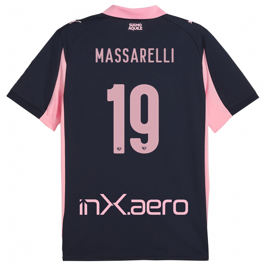 גברים Francesco Massarelli #19 כחול נייבי ורוד הרחק ג'רזי 2025/26 חולצה קצרה