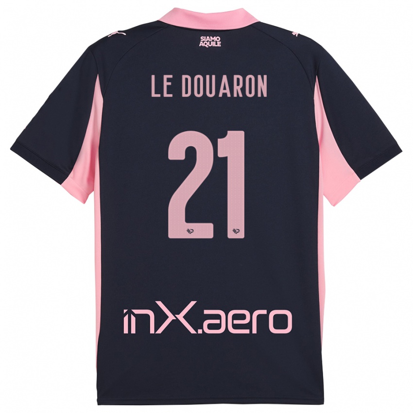 גברים Jérémy Le Douaron #21 כחול נייבי ורוד הרחק ג'רזי 2025/26 חולצה קצרה