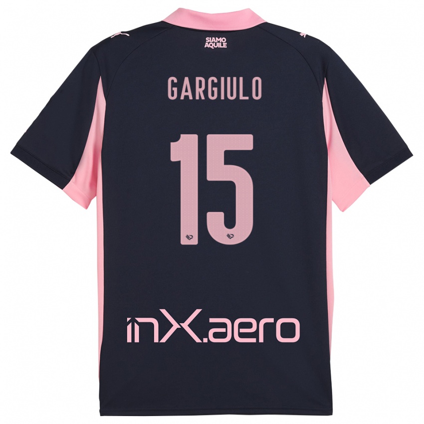 גברים Francesco Gargiulo #15 כחול נייבי ורוד הרחק ג'רזי 2025/26 חולצה קצרה