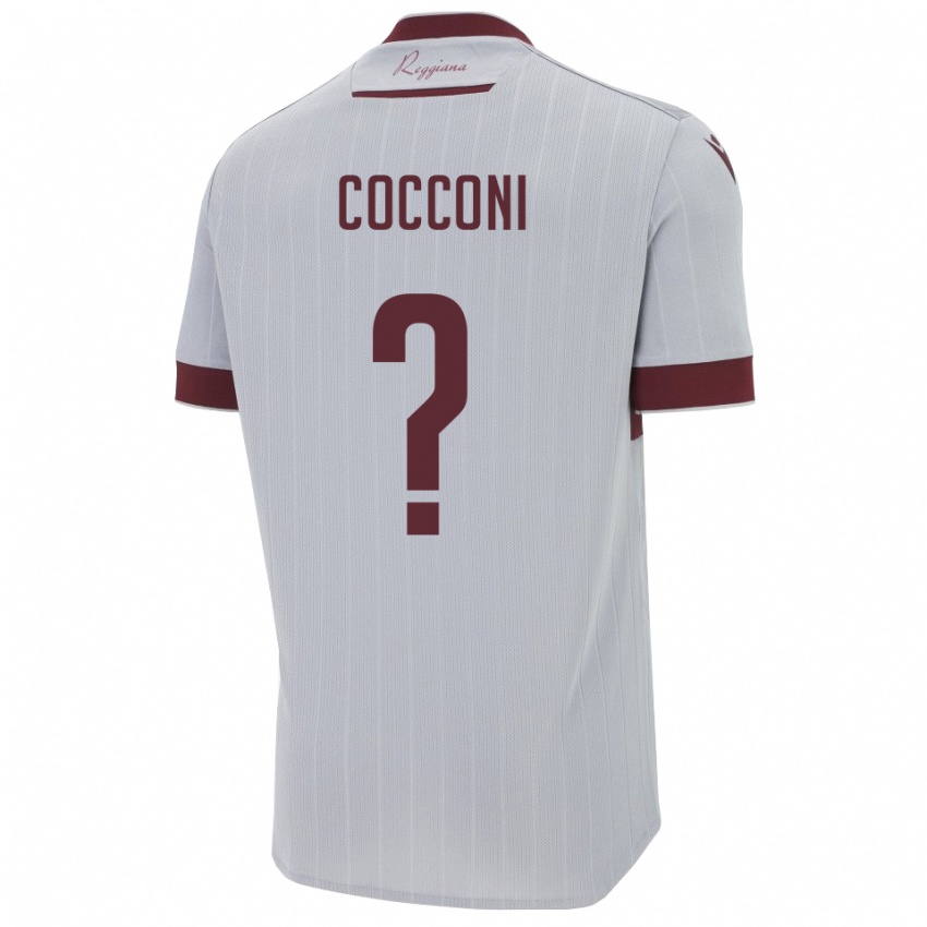 גברים Cocconi Giorgia #0 בורגונדי לבן הרחק ג'רזי 2025/26 חולצה קצרה