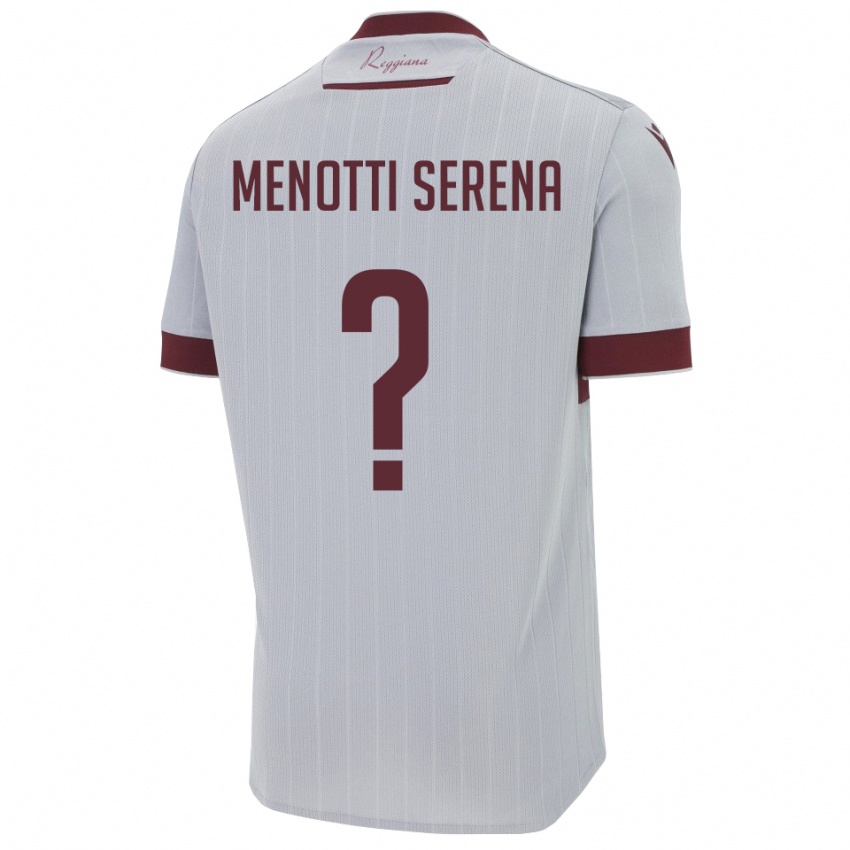 גברים Toma Menotti Serena #0 בורגונדי לבן הרחק ג'רזי 2025/26 חולצה קצרה