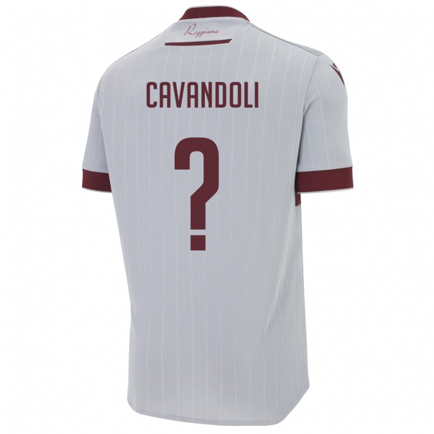 גברים Cavandoli Chiara #0 בורגונדי לבן הרחק ג'רזי 2025/26 חולצה קצרה