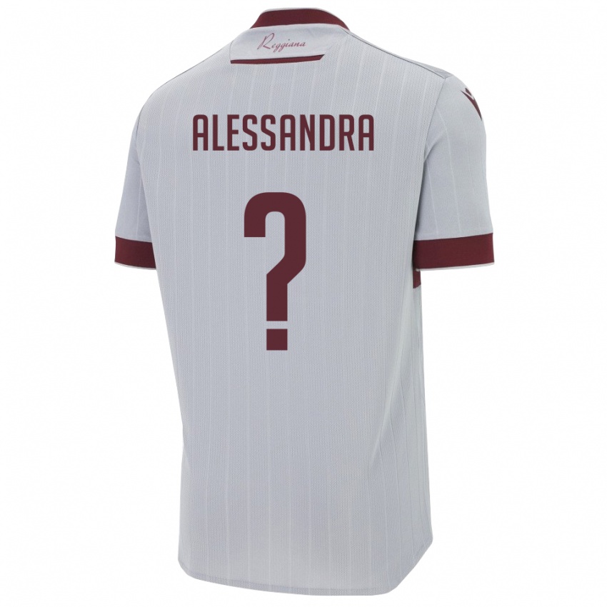 גברים Sacchi Alessandra #0 בורגונדי לבן הרחק ג'רזי 2025/26 חולצה קצרה