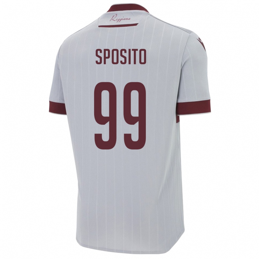 גברים Alex Sposito #99 בורגונדי לבן הרחק ג'רזי 2025/26 חולצה קצרה