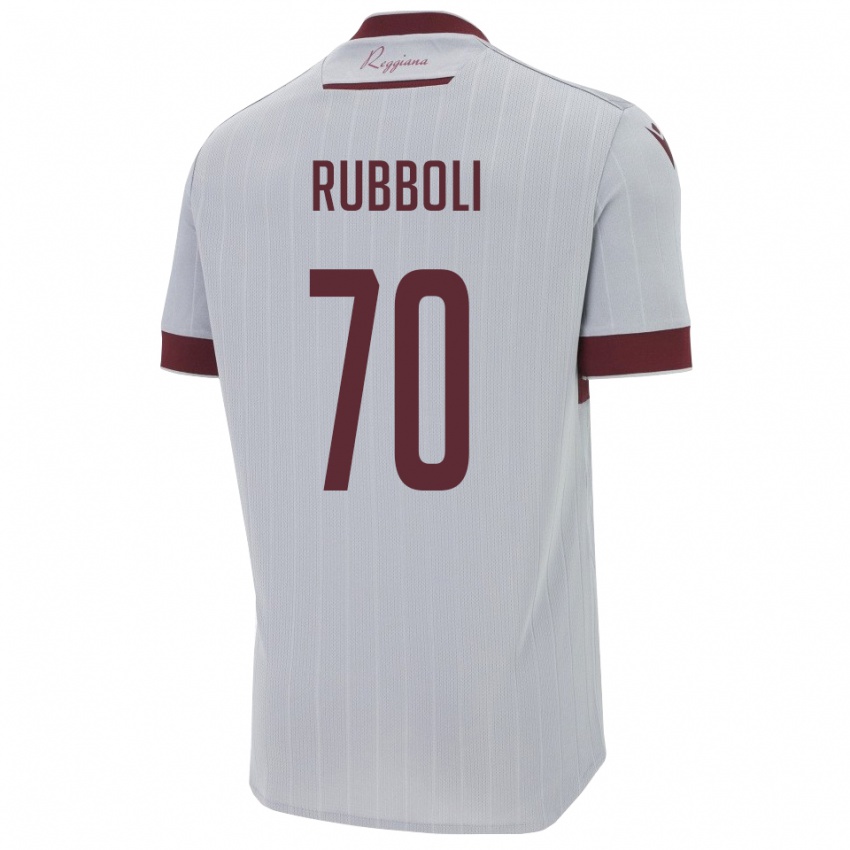 גברים Lorenzo Rubboli #70 בורגונדי לבן הרחק ג'רזי 2025/26 חולצה קצרה